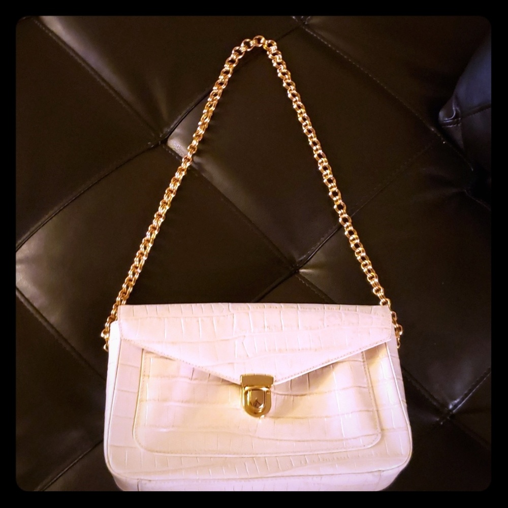 Bloomingdales Cream White Shoulder Bag